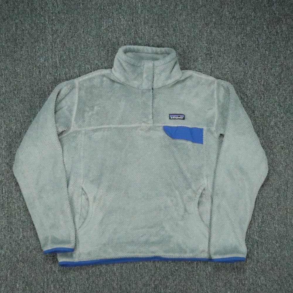Patagonia Sweater Womens Large Gray Blue Re-Tool Snap-T Pullover Jumper